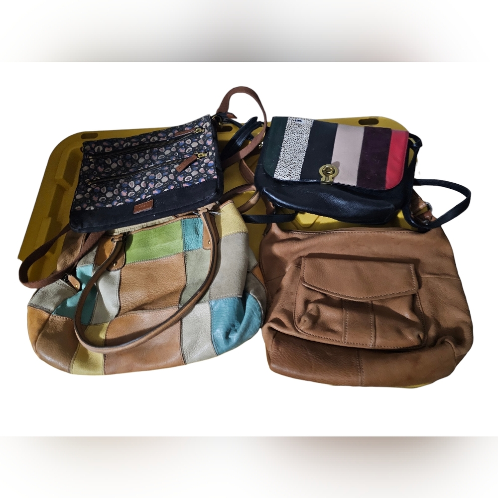 Multicolor Patchwork Tote and Crossbody Bag Set